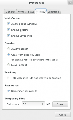 Epiphany unterstützt Do-Not-Track...